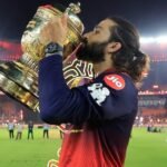 MPL T20 Rajat Patidar holding the IPL trophy before joining Gwalior Cheetahs