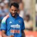 Prasidh Krishna celebrating after taking 4 wickets against Afghanistan in Chennai ODI match