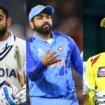Former India cricketer Ambati Rayudu ranks Virat Kohli as India's best Test captain over MS Dhoni and Rohit Sharma in a side-by-side photo comparison.
