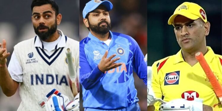 Former India cricketer Ambati Rayudu ranks Virat Kohli as India's best Test captain over MS Dhoni and Rohit Sharma in a side-by-side photo comparison.